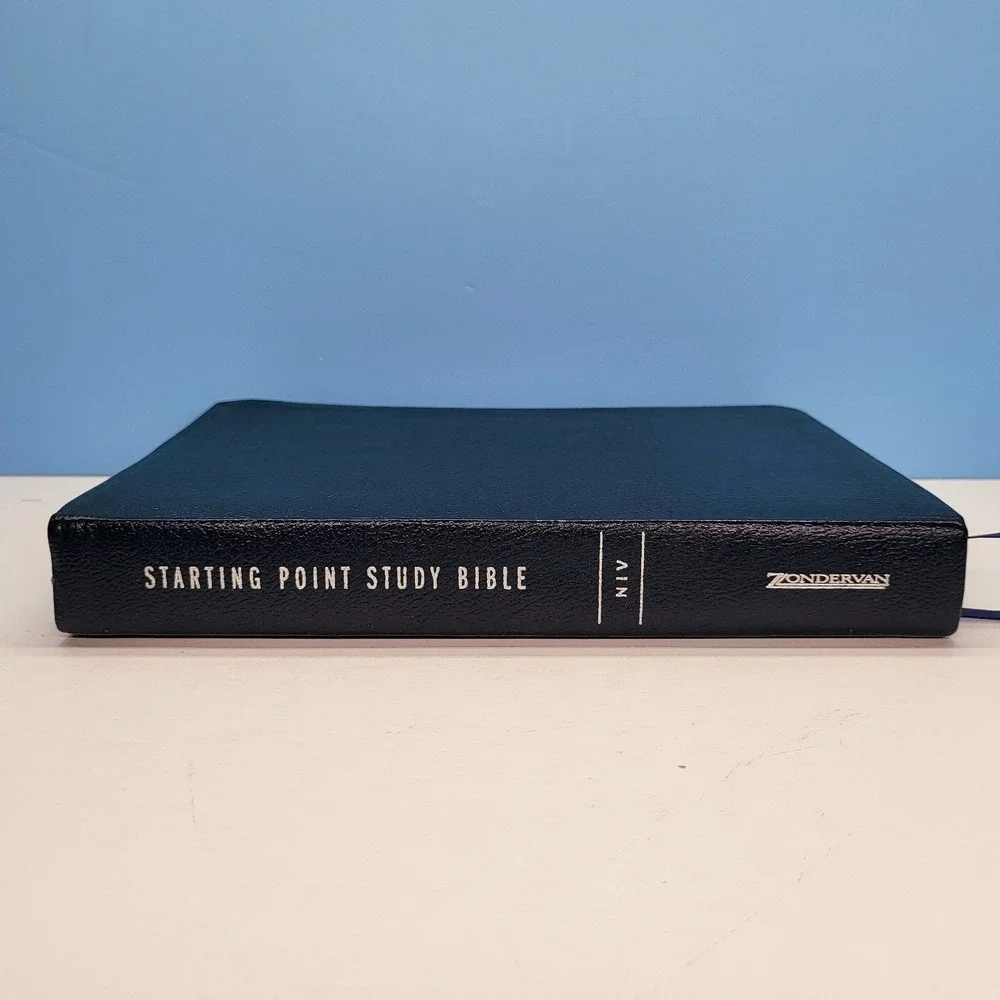 Holy‎ Bible NIV Bonded Leather Navy Blue Zondervan Turning Point Study Bible